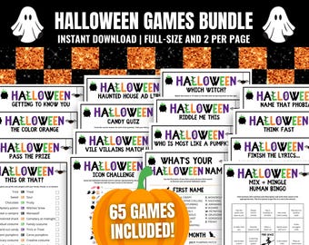 Halloween Party Games MEGA Bundle: 65 Spooky Fun Activities and Icebreakers (Digital Download)