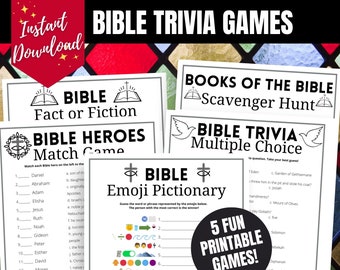 Bible Trivia Games Bundle: Youth Group, Sunday School (PDF Download)