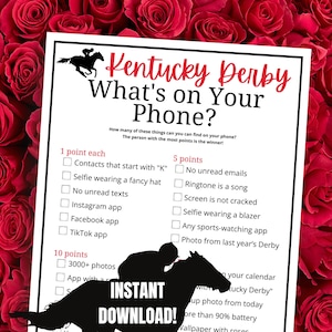 Kentucky Derby &#39;What&#39;s On Your Phone&#39; Game (Digital Download)