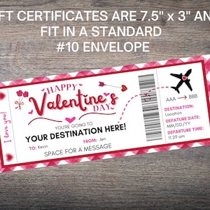 Valentine Boarding Pass Template, Valentines Trip Surprise, Valentines ...