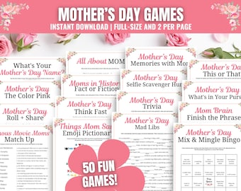 Mother's Day Games MEGA Bundle: 50 Fun Party Games and Activities (Digital Download)