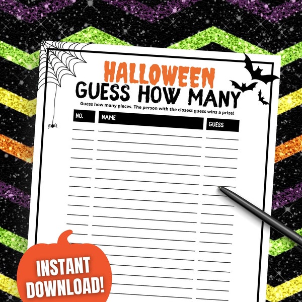 Guess How Many Candies Halloween Game, Guess How Many, Fun Halloween Game, Halloween Party Game, Halloween Guessing Game, Fun Halloween Game