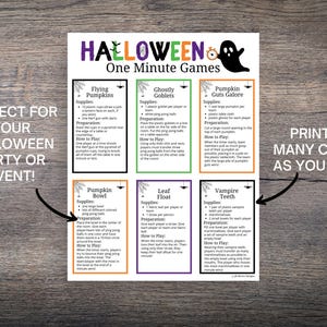 Halloween One Minute Games Bundle: 56 Printable Party Games, Activities ...