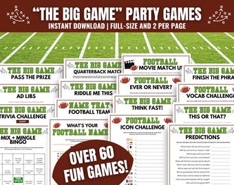 Super Football Party Games MEGA BUNDLE: 60 Printable Games, Activities and Icebreakers (Digital Download)