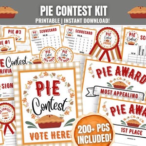Kit para concurso de tortas, concurso de confeitaria de tortas, competição de tortas, imprimíveis para festa de tortas, prêmios para concurso de tortas, certificados para impressão, cédulas para concurso de tortas