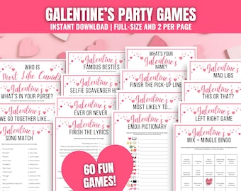 Galentine's Day Games MEGA Bundle: 60 Ladies Night Games and Activities (Digital Download)