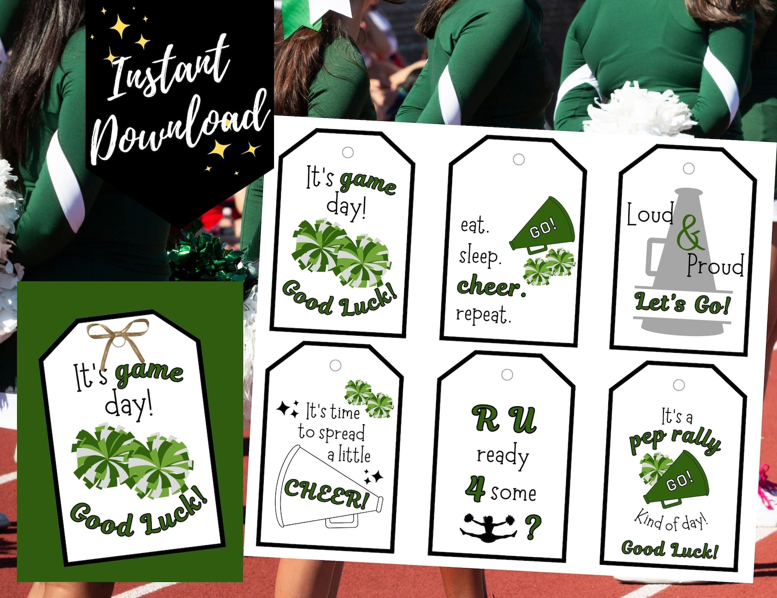 Cheerleading Treat Tags: Cheer Squad Goodie Bag Labels (PDF) - Etsy
