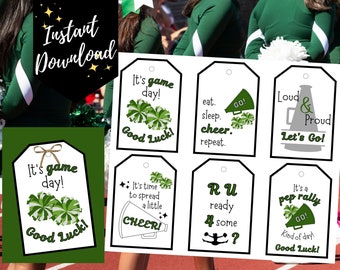 Cheerleading Treat Tags: Cheer Squad Goodie Bag Labels (PDF)