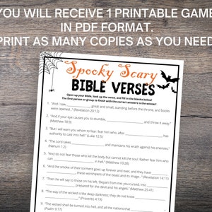 Scary Bible Verses Printable Game, Christian Halloween Games, Halloween ...