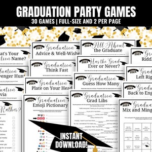 2024 Graduation Party Games, Graduation Games, Class of 2024 Graduation Games, College Grad Party, High School Graduation, Grad Night Games