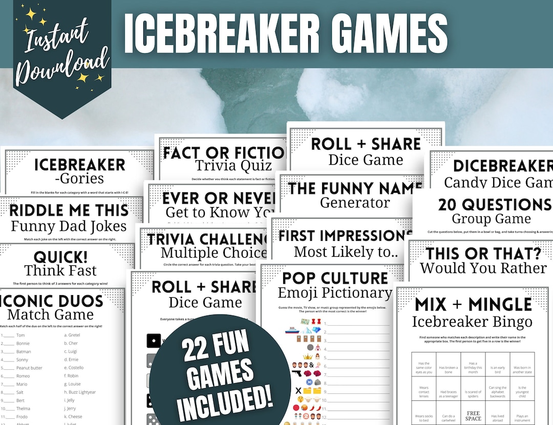Icebreakers MEGA BUNDLE, Fun Icebreaker Games for Work Party, Dinner Party, Church, Office