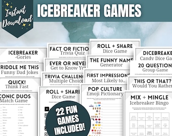 Icebreaker Games MEGA Bundle: 22 Fun Party Activities (Digital Download)