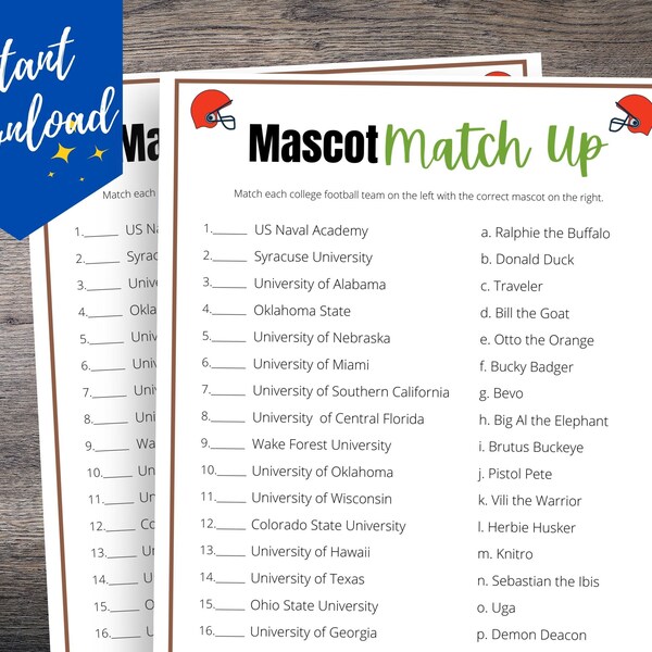 Mascot Trivia Game Etsy mascot-trivia-game-etsy
