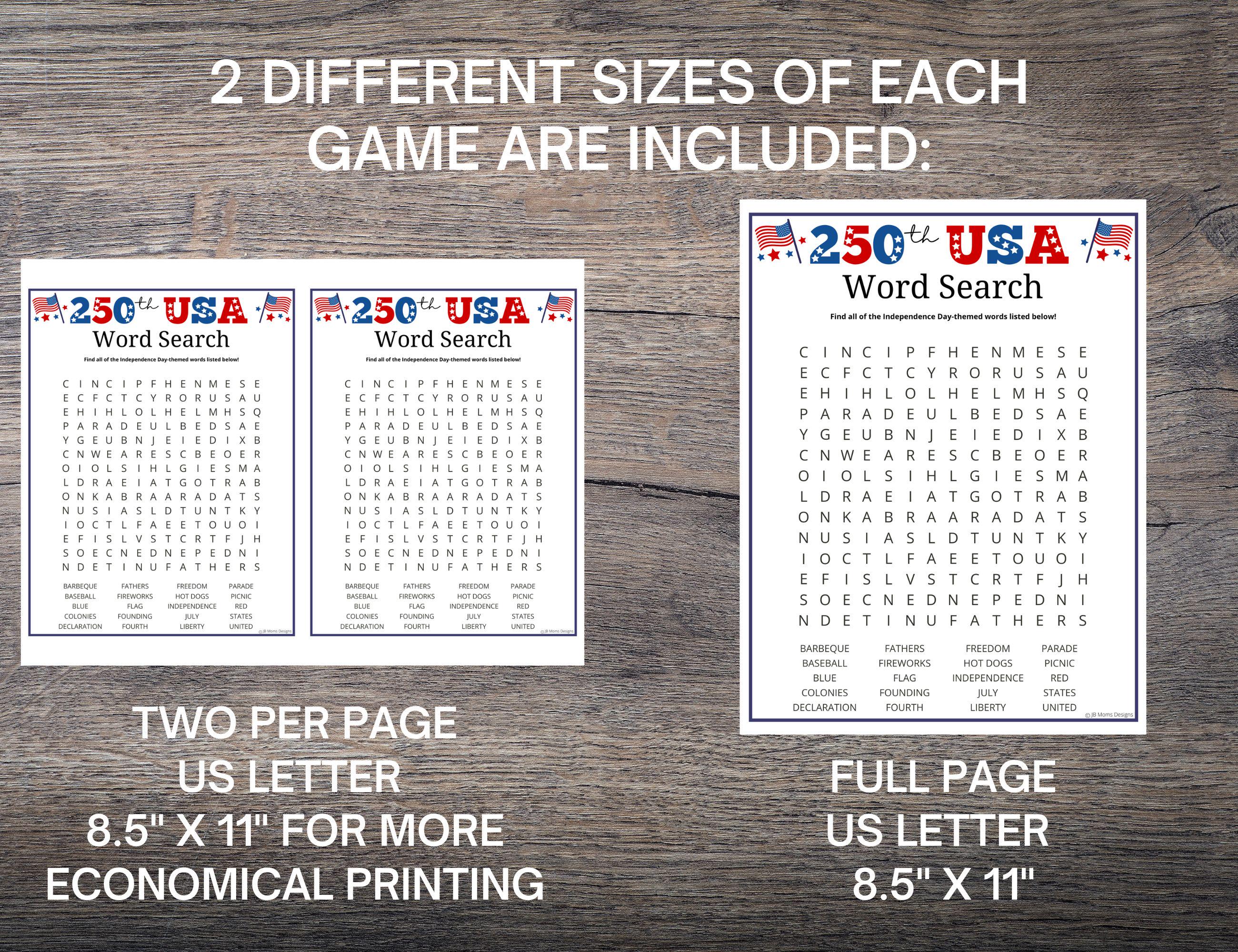 USA 250th Anniversary Games Bundle: 65 Patriotic 4th of July Party ...