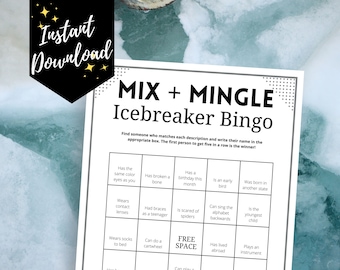 Mix & Mingle Icebreaker Bingo: Fun Group Activity (PDF)