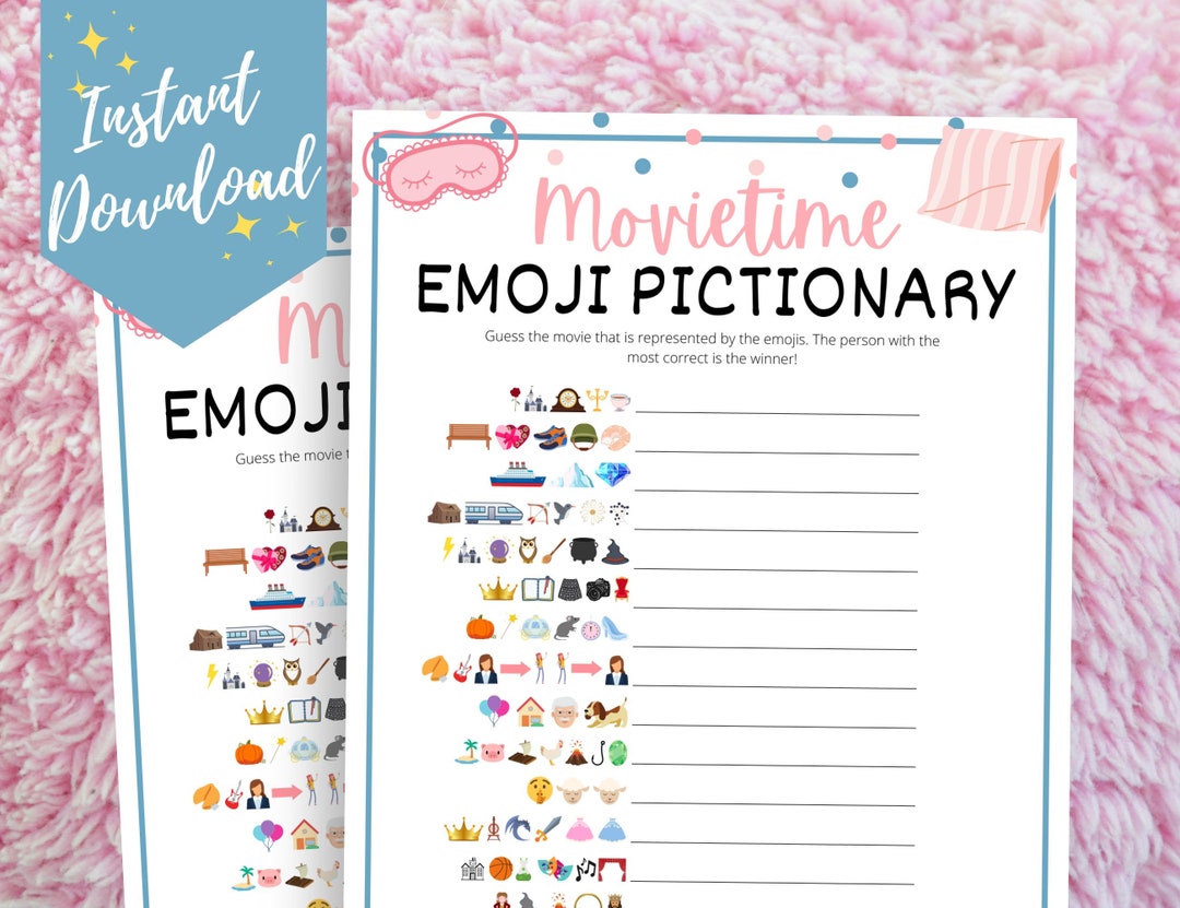 Slumber Party Emoji Pictionary Game Fun Sleepover Emoji Game - Etsy