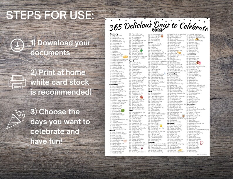 National Holidays Calendar BUNDLE Days to Celebrate in 2023 Etsy