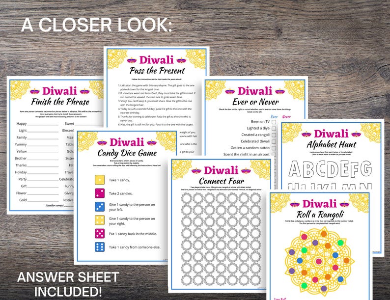 Diwali Games BUNDLE, Diwali Party Games for Adults, Teens, Kids, Fun