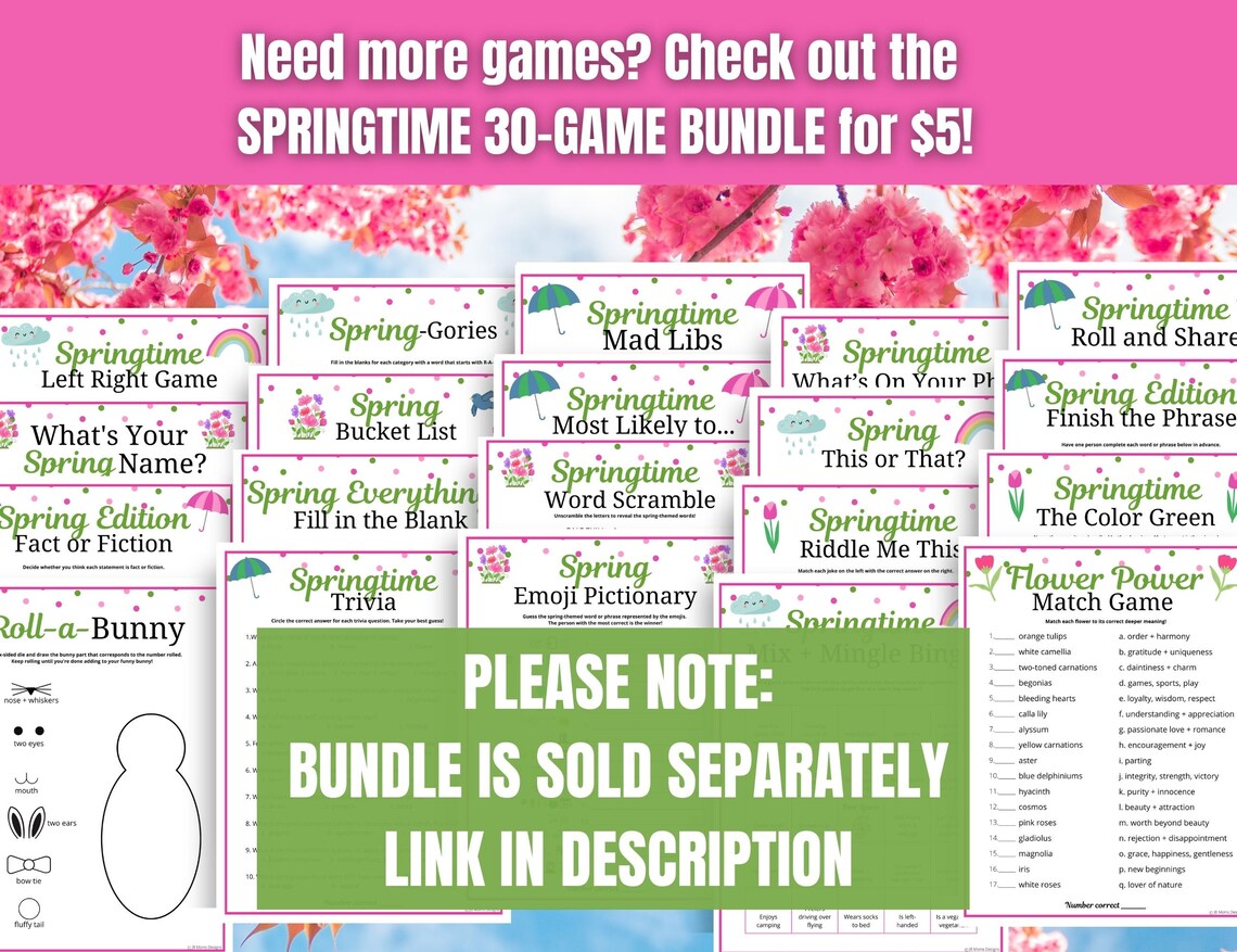 Spring Roll a Bunny Game: Kids Easter Party Activity (PDF) - Etsy
