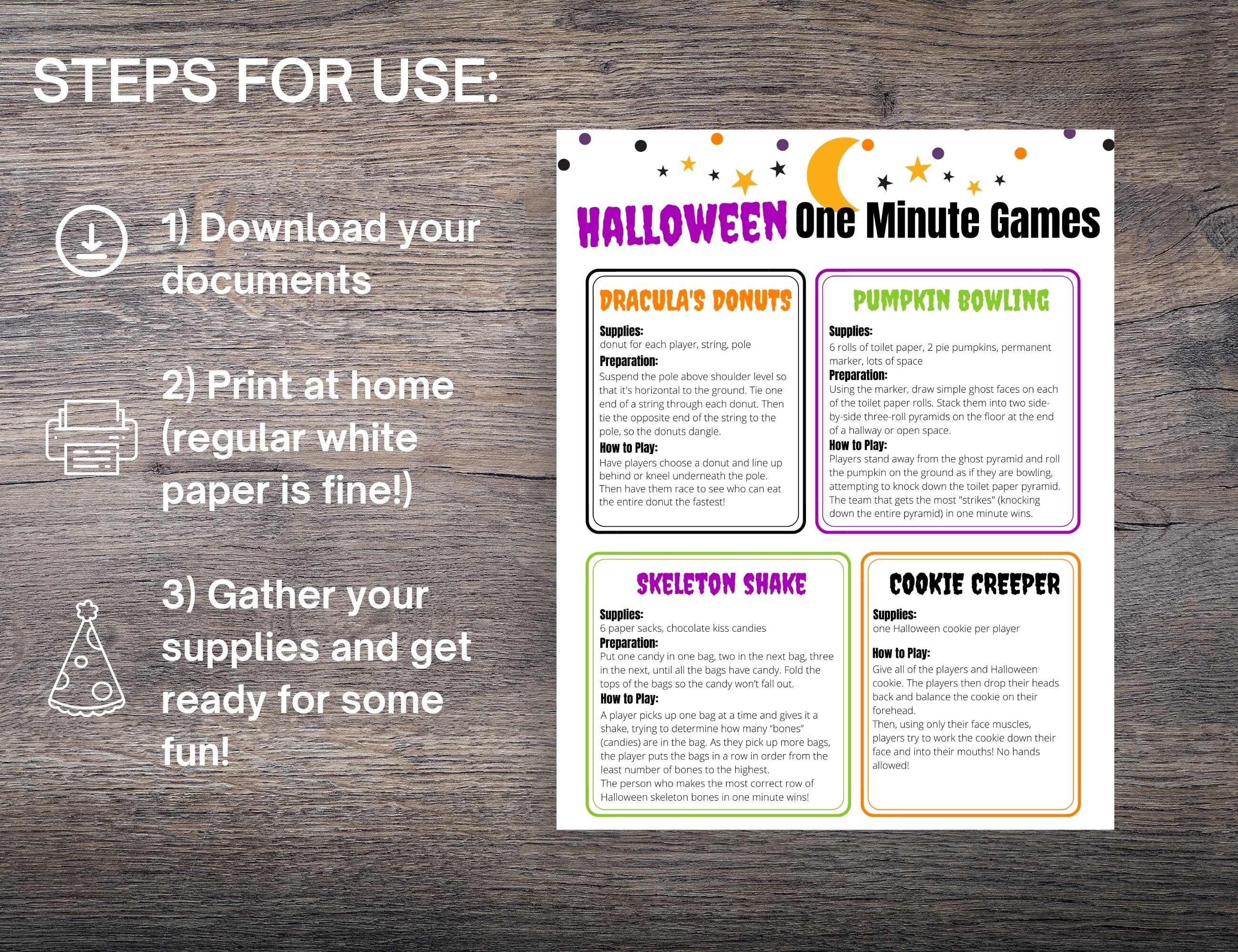 Halloween One Minute Games Bundle Halloween Minute to Win It - Etsy