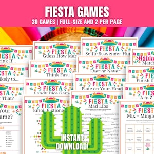 Fiesta Party Games, Fiesta 30-Game MEGA Bundle, Fun Mexican Party Games, Office Fiesta, Mexican Fiesta, Fiesta Games Bundle