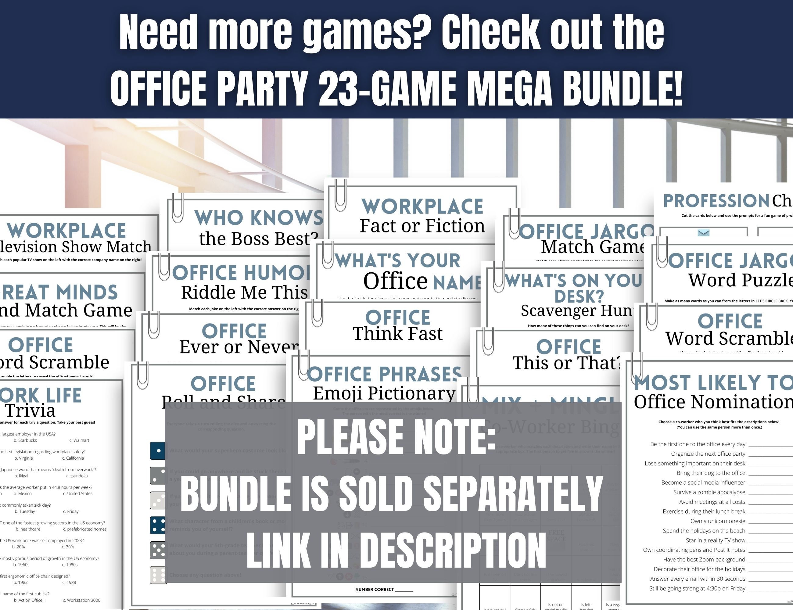 Work Life Trivia Game: Fun Office Party Activity (printable PDF) - Etsy