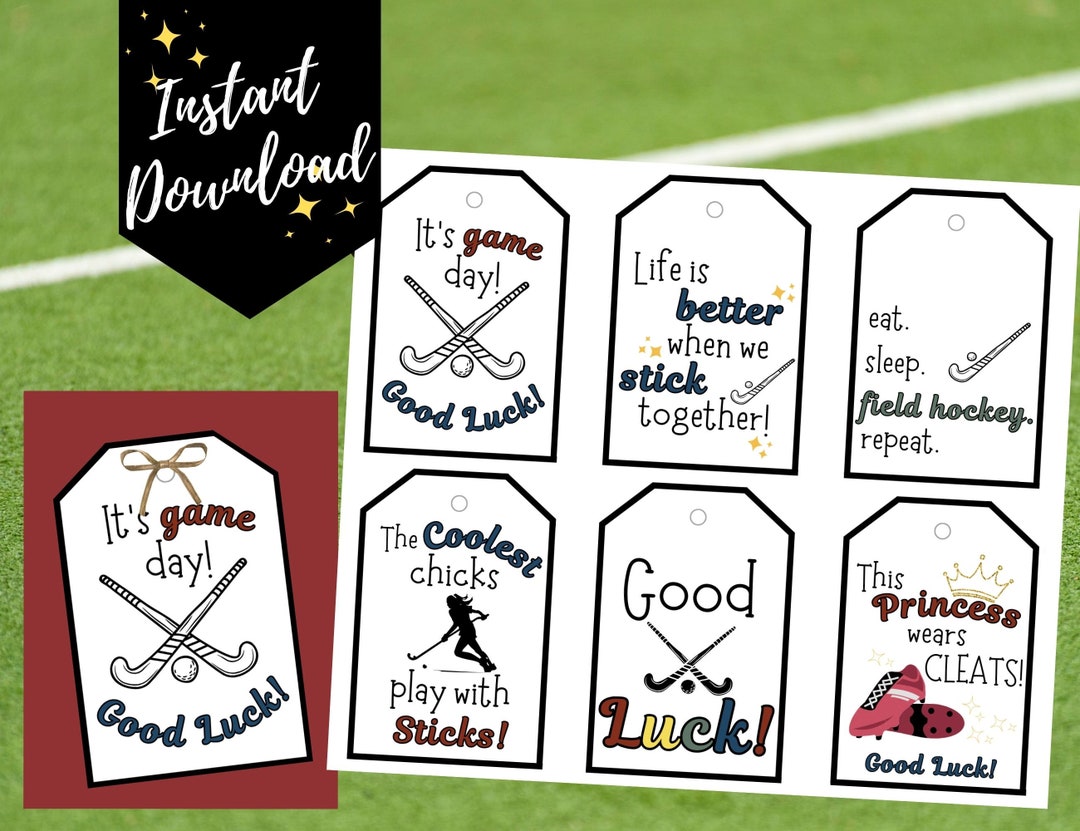 Field Hockey Treat Tags, Field Hockey Snack Tags, Field Hockey Goodie