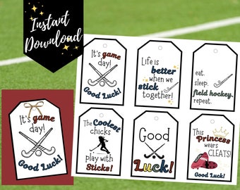 Field Hockey Treat Tags: Goodie Bag Snack Tags (PDF)