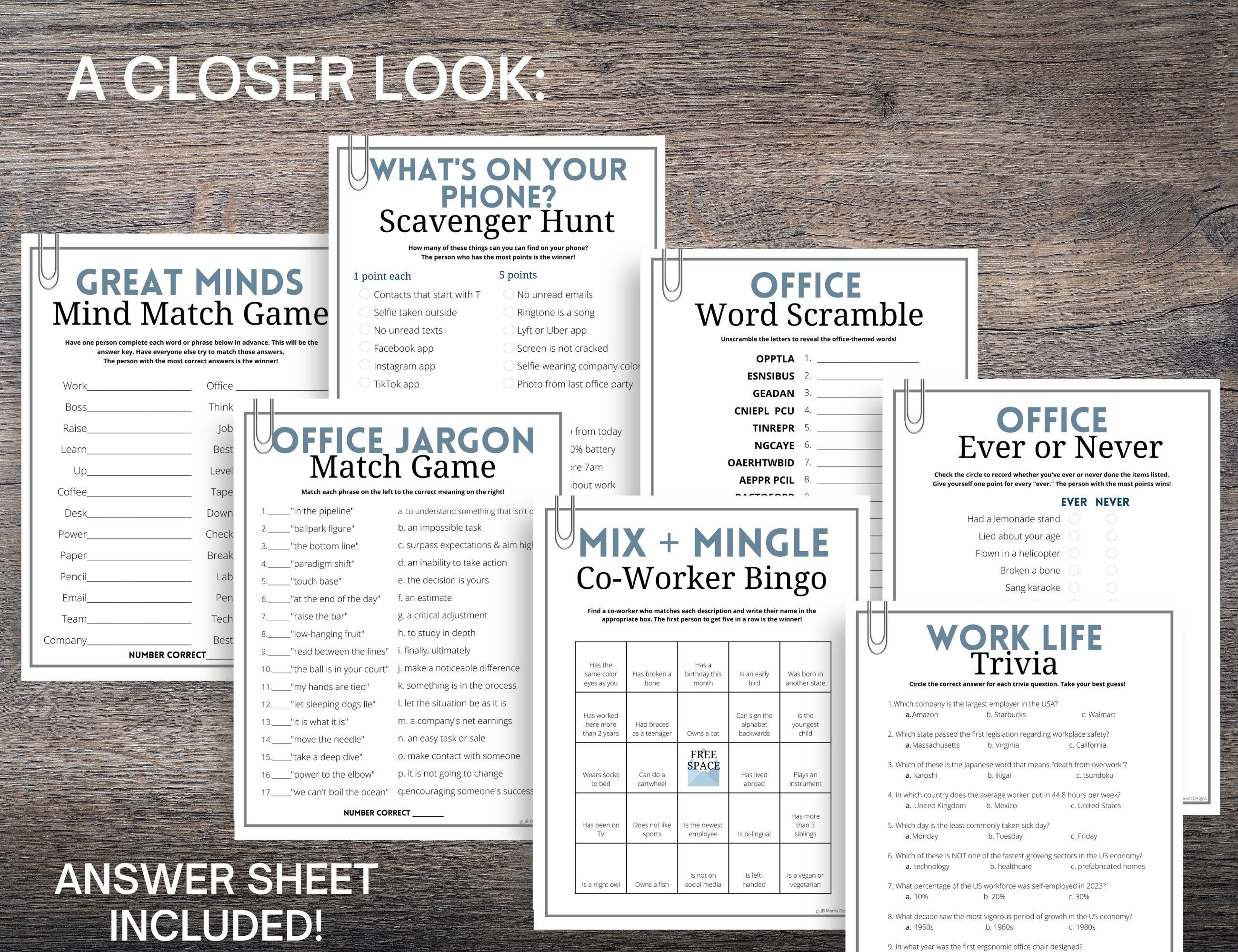 Office Party 23game MEGA BUNDLE Work Party Games for Team Etsy