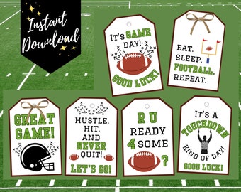 Football Treat Tags, Football Team Snacks Tags, Football Goodie Bag Tags, Team Treats, Good Luck Tags, Football Game Day Treats, Team Tags