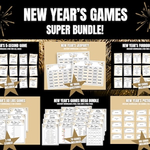 New Year's Eve Games Super Bundle: Pictionary, Trivia, Party Games (Digital Download)