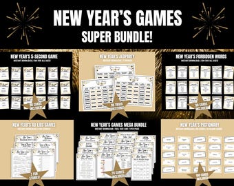 New Year's Eve Games Super Bundle: Pictionary, Trivia, Party Games (Digital Download)