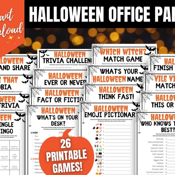 Halloween Office Party Games, Fun Halloween Work Party Games, Work Halloween Party Ideas, Halloween Games for Work, Office, Co-Workers