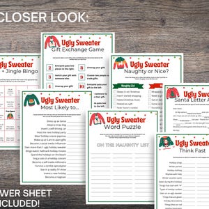 Ugly Sweater Party Games MEGA BUNDLE: 50 Festive Holiday Games, Activities Icebreakers (Instant Download) image 5