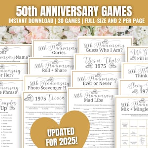 50th Anniversary Party Games MEGA BUNDLE, Married in 1975 Games, 50th Wedding Anniversary Games, Golden Anniversary Games