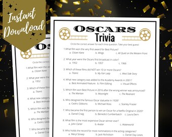 Oscars Party Word Scramble Printable Game Academy Awards - Etsy