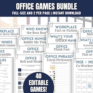 MEGABUNDLE met 40 games Office Party, Work Party-games voor teambuilding, waardering van het personeel, happy hour-ideeën, kennismakingsgames voor collega's