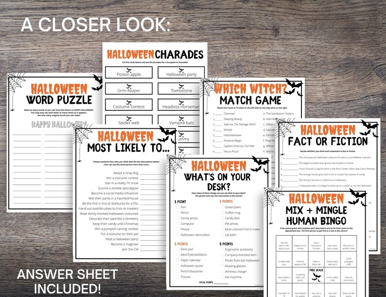 Halloween Office Party Games Fun Halloween Work Party Games Etsy