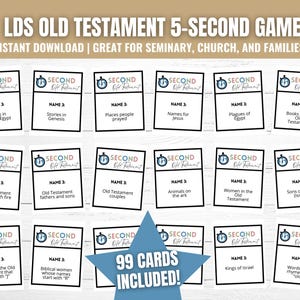 Old Testament 5-Second Game, LDS Game for Seminary, Sunday School, Youth Activities, Come Follow Me 2026 Activity, Printable Old Testament Game, LDS Games, LDS Seminary Activities, Bible Games, Family Home Evening Game, Church Games, LDS Primary Class Game