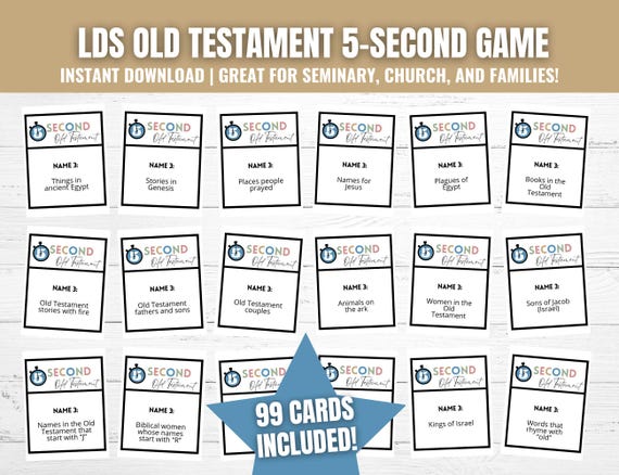 Old Testament 5-Second Game: LDS Youth Seminary Activity Come Follow Me 2026 (Printable)