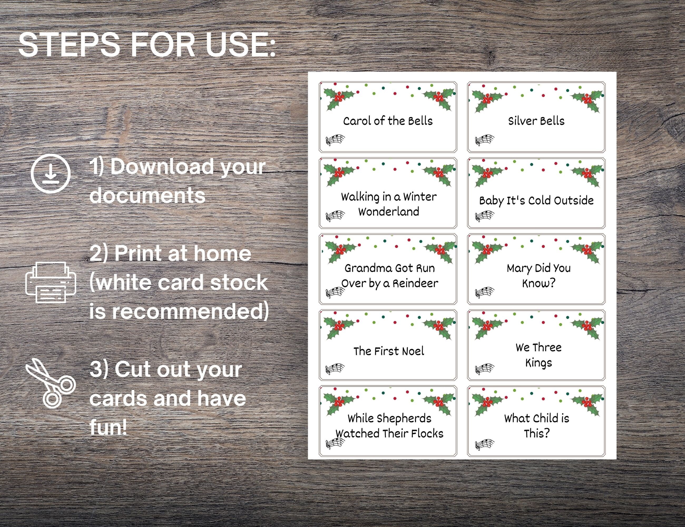Christmas Charades Game Set Printable Holiday Charades Cards - Etsy