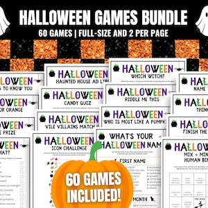 Halloween Games MEGA Bundle, Halloween Party Games, Halloween Party Games for Adults, Kids, Teens, Halloween Party Ideas, Halloween Trivia