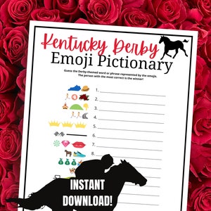 Kentucky Derby Emoji Pictionary Game: Printable Party Activity (Digital Download)