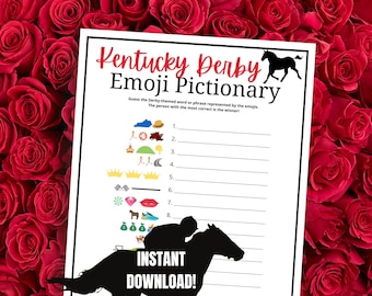 Kentucky Derby Emoji Pictionary Game: Printable Party Activity (Digital Download)