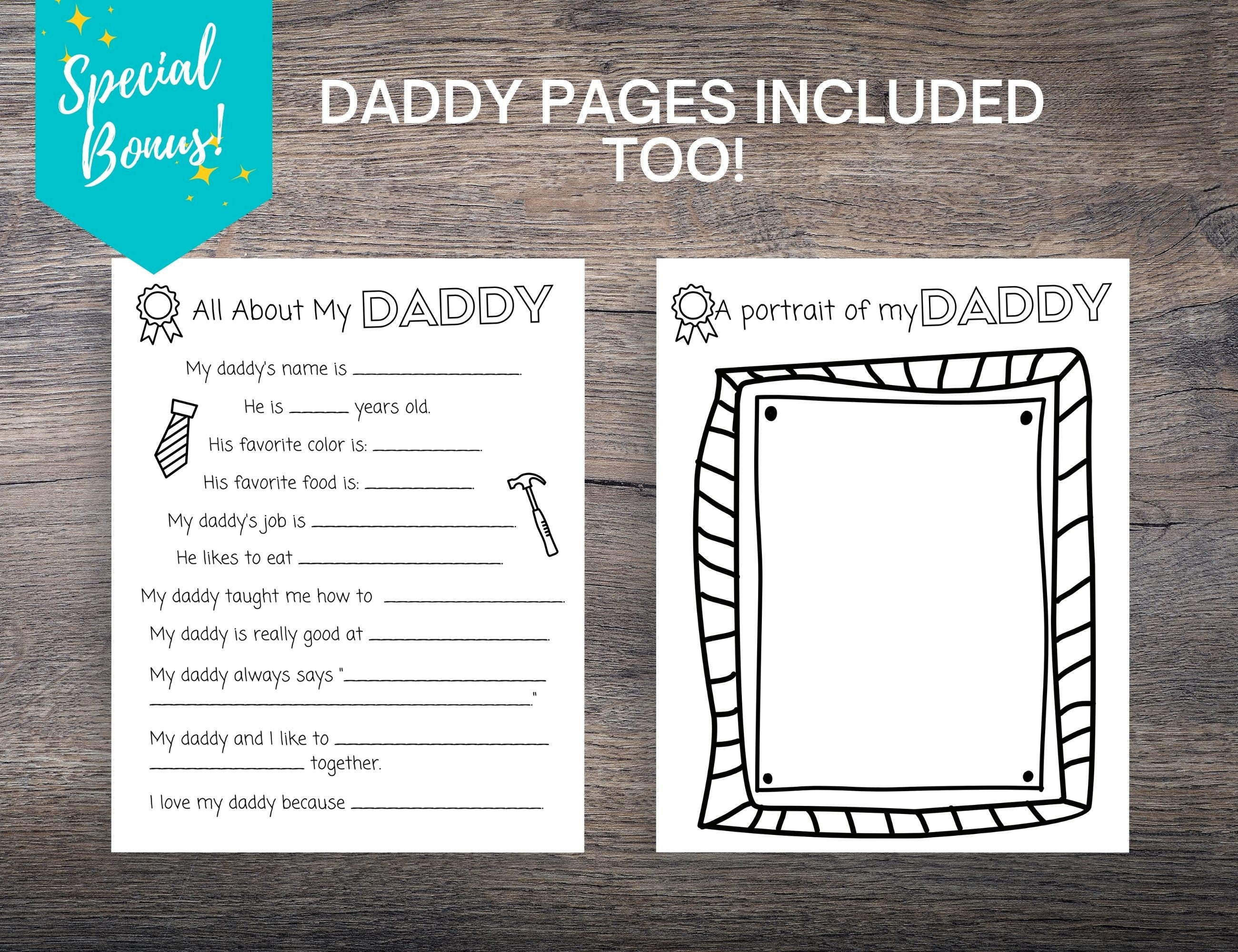 All About Dad Printable Fathers Day Gift From Kids Fathers - Etsy