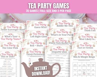 MEGA-bundel Tea Party Games: 35 afdrukbare activiteiten (digitale download)