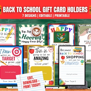 Back to School Teacher Gift Card Holders, First Day of School Teacher Gift, Coffee Gift Card Holder, Teacher Gift Ideas, Happy First Day