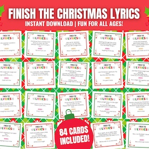 Christmas Finish the Lyrics Game, Christmas Name That Tune, Christmas Carols Finish the Lyric Game, Fun Christmas Song Trivia Game