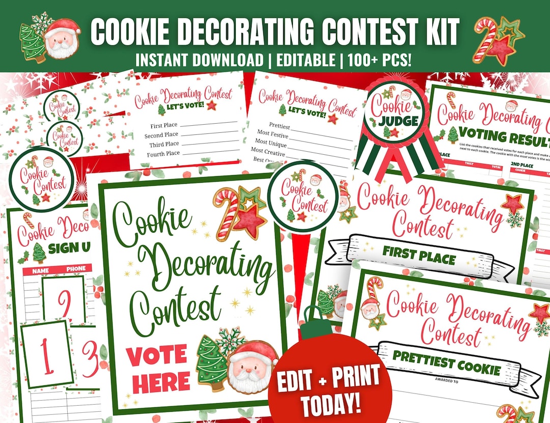 Christmas Cookie Decorating Contest Kit: Printable Awards, Ballots and ...