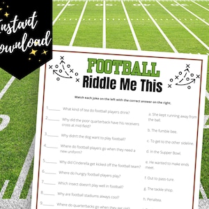 Grappig voetbalraadselspel: feestgrappen (pdf-download)